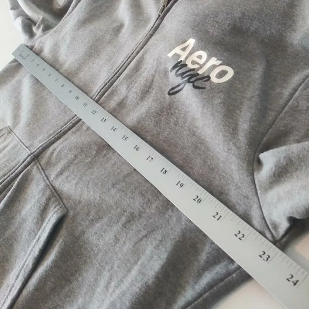 Aeropostale  Men's size L gray and white hoodie sweatshirt - Picture 7 of 14